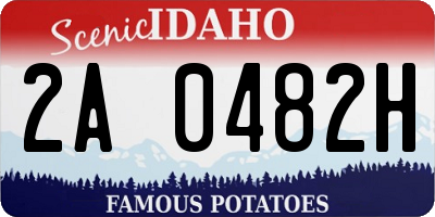 ID license plate 2A0482H