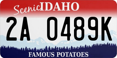 ID license plate 2A0489K