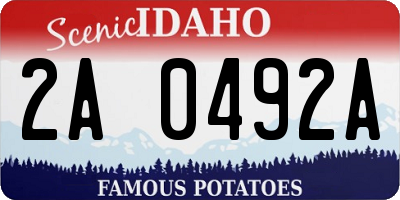 ID license plate 2A0492A