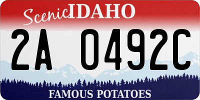 ID license plate 2A0492C