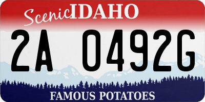 ID license plate 2A0492G