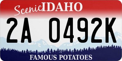 ID license plate 2A0492K