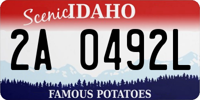 ID license plate 2A0492L