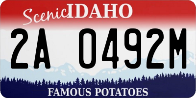 ID license plate 2A0492M