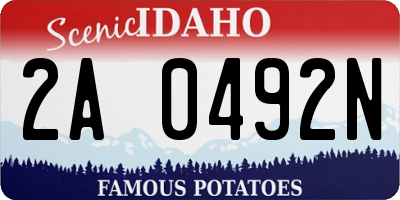 ID license plate 2A0492N