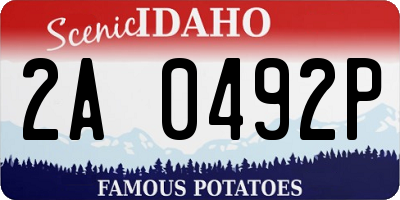 ID license plate 2A0492P
