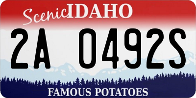 ID license plate 2A0492S