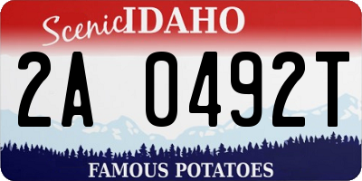 ID license plate 2A0492T