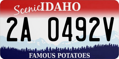 ID license plate 2A0492V