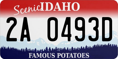 ID license plate 2A0493D