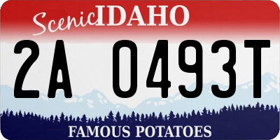 ID license plate 2A0493T