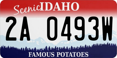 ID license plate 2A0493W
