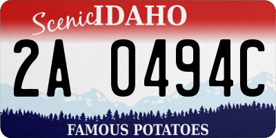 ID license plate 2A0494C