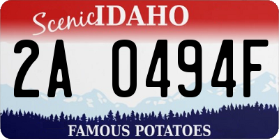 ID license plate 2A0494F