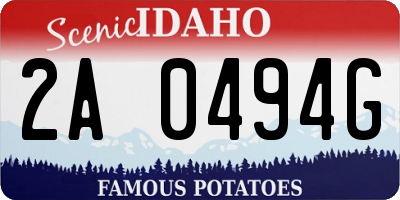 ID license plate 2A0494G