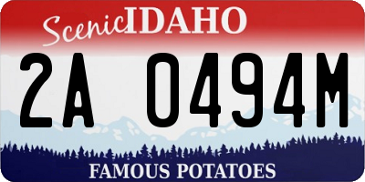 ID license plate 2A0494M