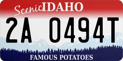 ID license plate 2A0494T