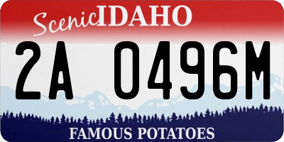 ID license plate 2A0496M