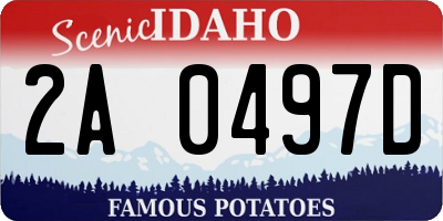 ID license plate 2A0497D