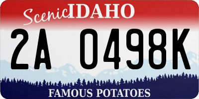 ID license plate 2A0498K