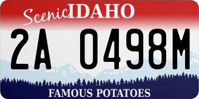 ID license plate 2A0498M