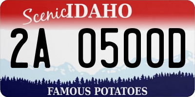 ID license plate 2A0500D