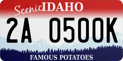 ID license plate 2A0500K