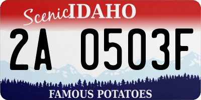 ID license plate 2A0503F