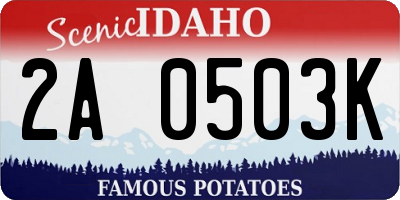 ID license plate 2A0503K
