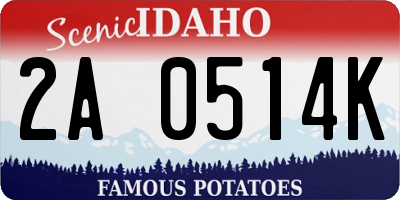 ID license plate 2A0514K