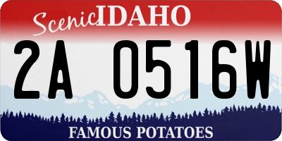 ID license plate 2A0516W