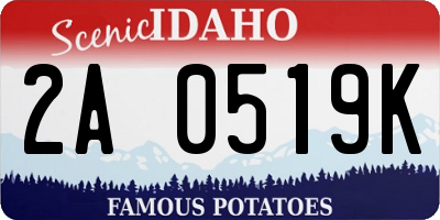 ID license plate 2A0519K