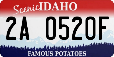 ID license plate 2A0520F
