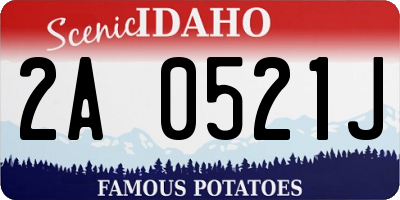 ID license plate 2A0521J