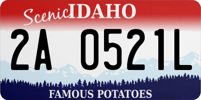 ID license plate 2A0521L