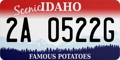 ID license plate 2A0522G