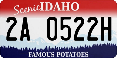 ID license plate 2A0522H