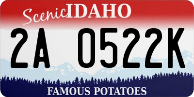ID license plate 2A0522K