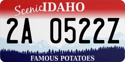 ID license plate 2A0522Z