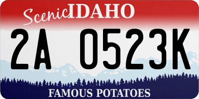 ID license plate 2A0523K