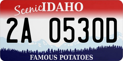 ID license plate 2A0530D
