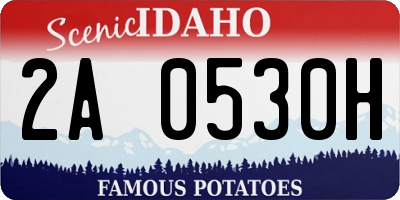 ID license plate 2A0530H