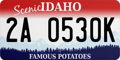 ID license plate 2A0530K