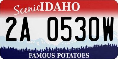 ID license plate 2A0530W