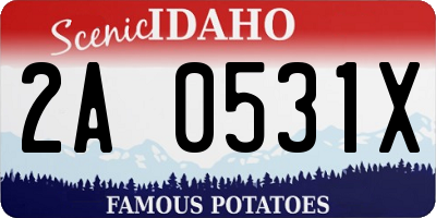 ID license plate 2A0531X