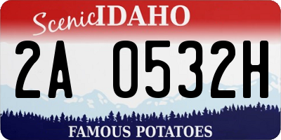 ID license plate 2A0532H