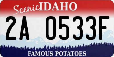 ID license plate 2A0533F