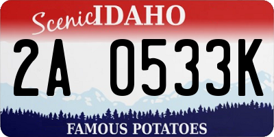 ID license plate 2A0533K