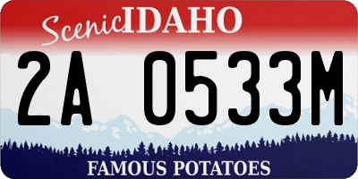 ID license plate 2A0533M
