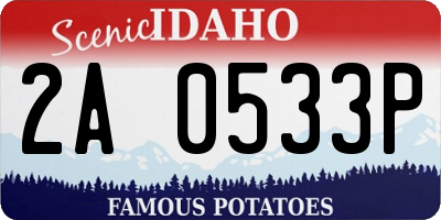 ID license plate 2A0533P